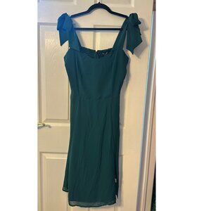 Tie-Strap Green Midi Dress